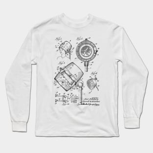 Hair Dryer Sound System Vintage Patent Hand Drawing Long Sleeve T-Shirt